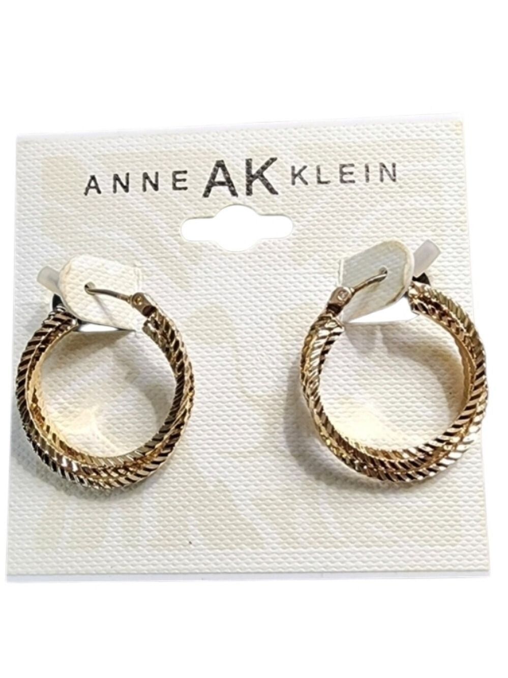Anne Klein Gold Textured Hoop Earrings